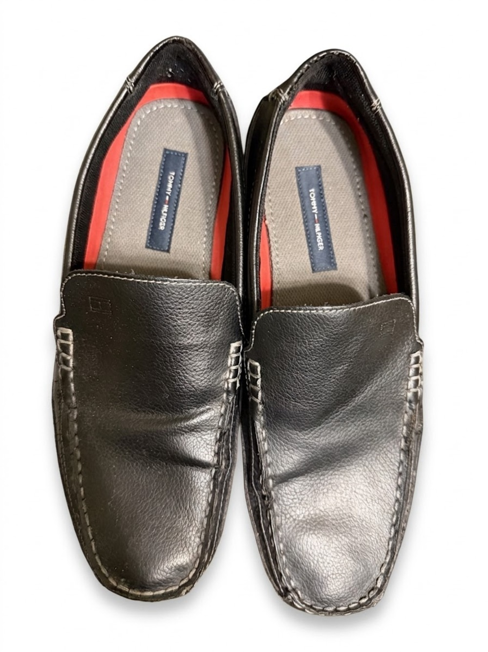 Tommy Hilfiger Black Leather Slip-On Loafers size 11